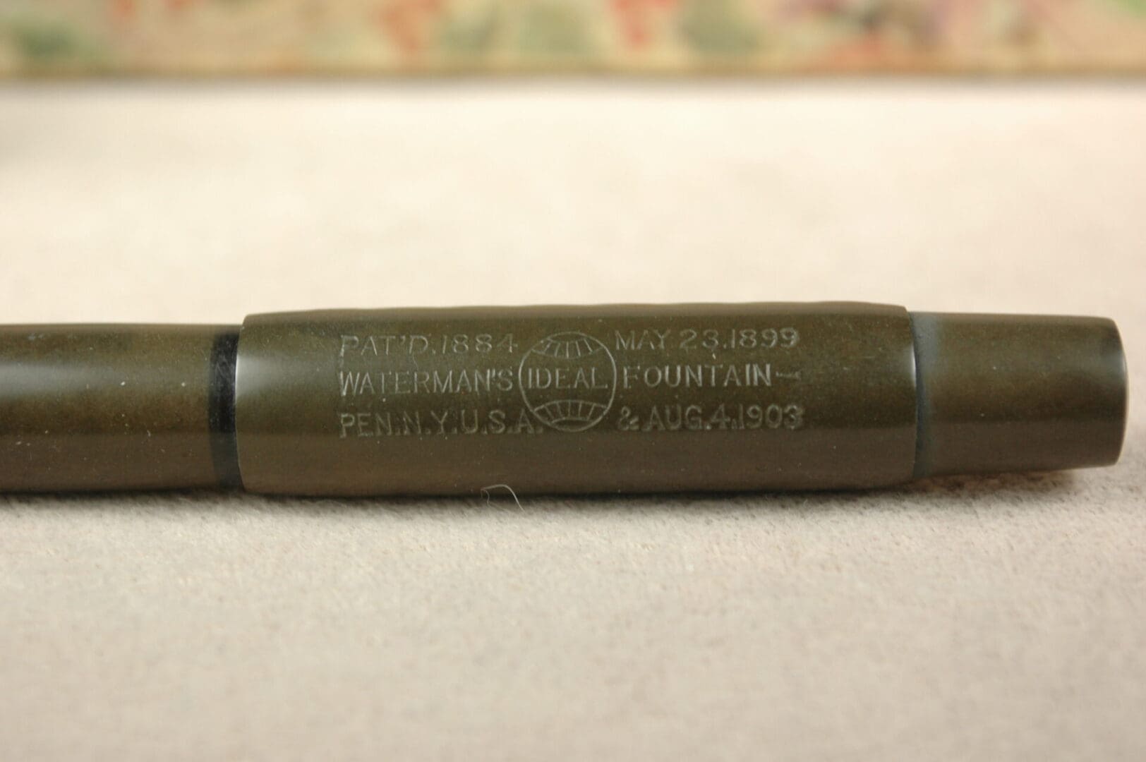 Vintage Waterman's Ideal fountain pen barrel.
