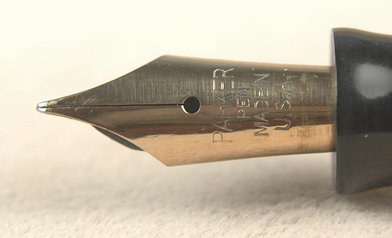 Close-up of a fountain pen nib.