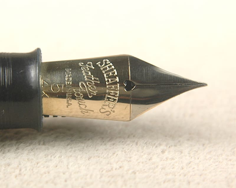Close-up of a fountain pen nib.