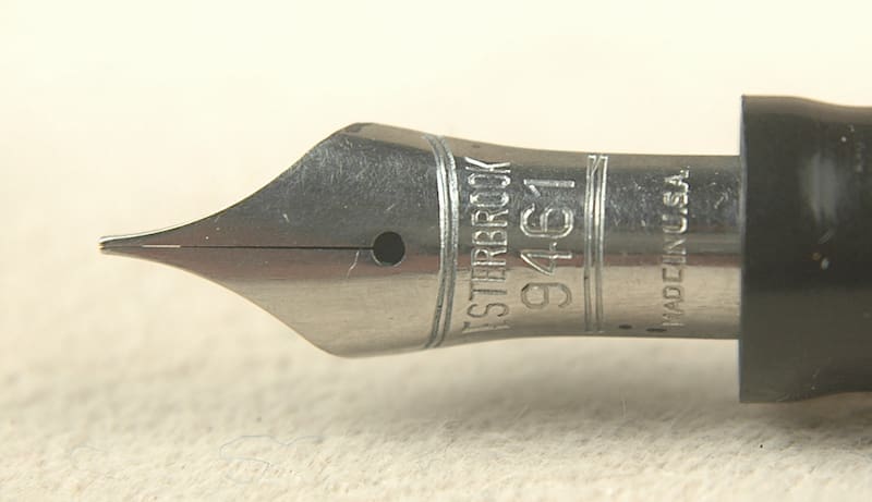 Close-up of a fountain pen nib.