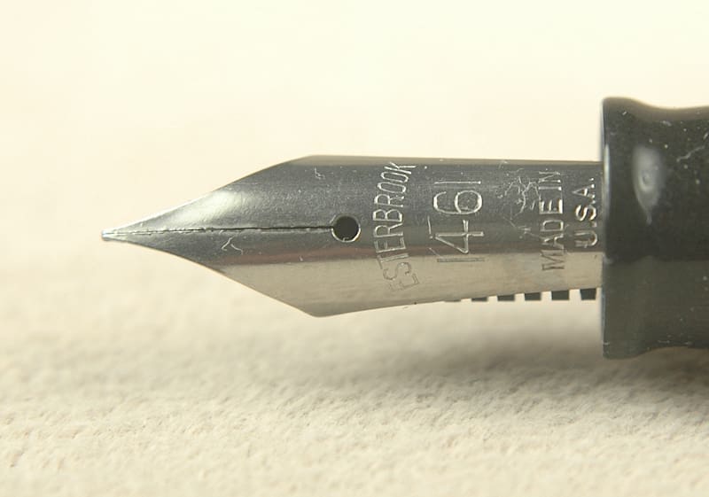 Close-up of a fountain pen nib.
