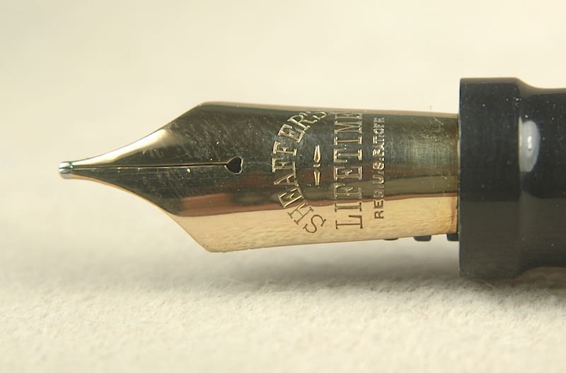 Close-up of a fountain pen nib.