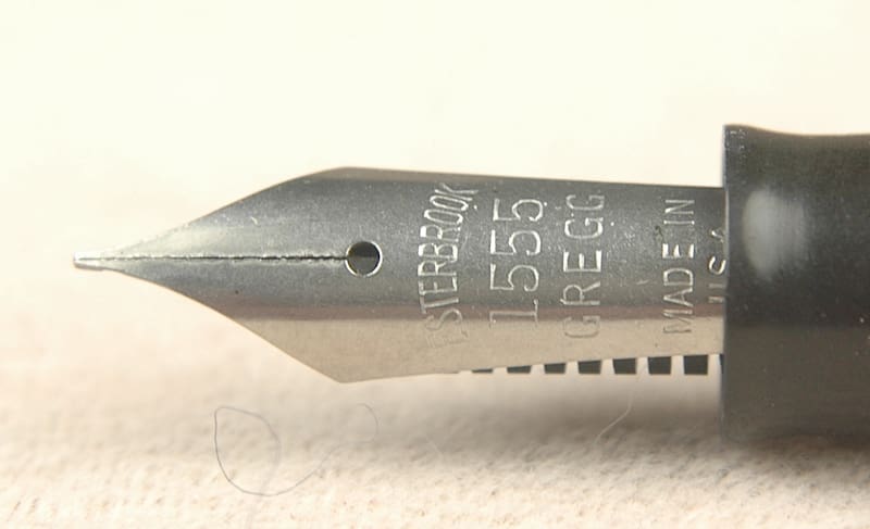 Close-up of a fountain pen nib.