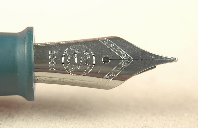 Close-up of a fountain pen nib.