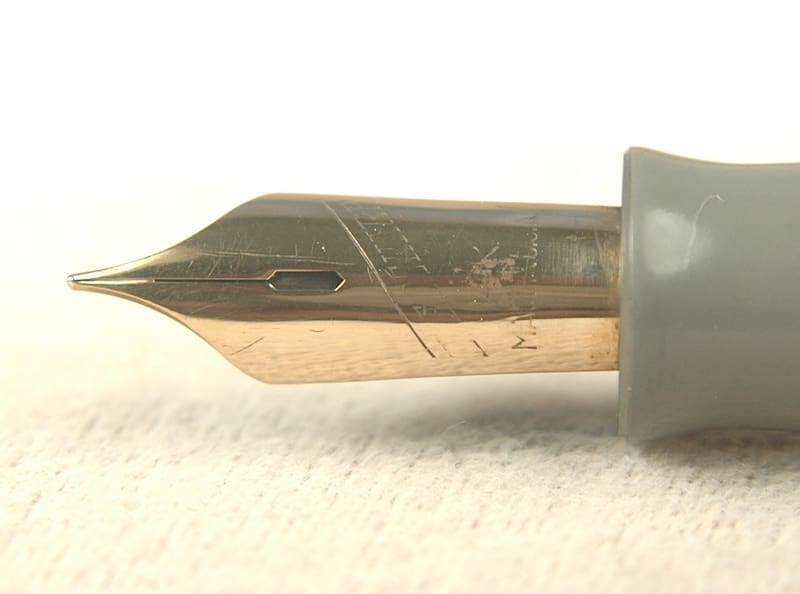 Close-up of a fountain pen nib.