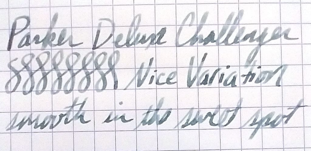 Close-up of handwritten cursive text on graph paper.