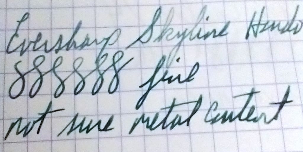 Eversharp Skyline Hondo writing sample